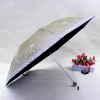 High-quality three-fold black vinyl sun-protective pencil umbrellas, UV-blocking sunshades, street stall supply, wholesale in stock details Picture